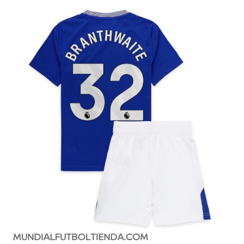 Camiseta Everton Jarrad Branthwaite #32 Primera Equipación Replica 2024-25 para niños mangas cortas (+ Pantalones cortos)